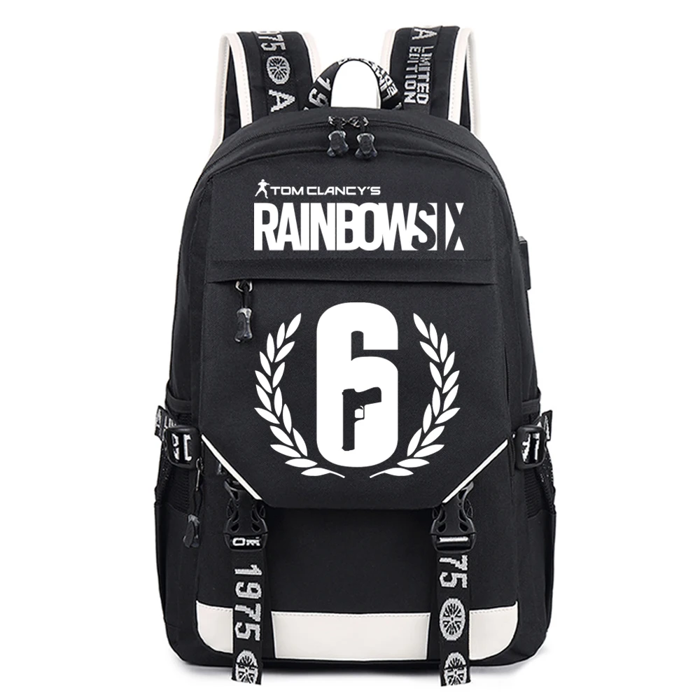 

Game Tom Clancy's Rainbow Six Siege Backpack for Teenagers Men Women's Student School Bag Multifunction USB Charging Mochila