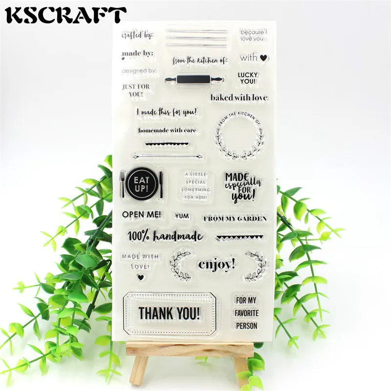 

KSCRAFT 1 Sheet Thank You Transparent Clear Silicone Stamps for DIY Scrapbooking/Card Making/Kids Fun Decoration Supplies 053