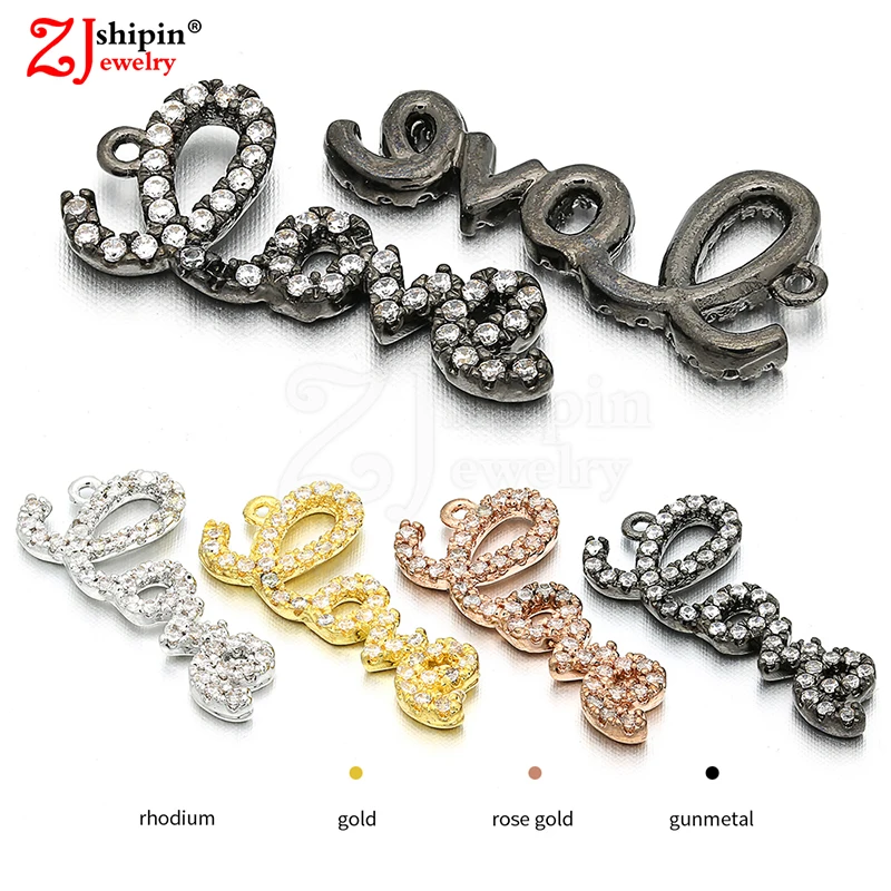 

2018 Fashion Zircon CZ Micro Inlay Love Jewelry Accessories Suitable for Bracelet Necklace Jewelry Making