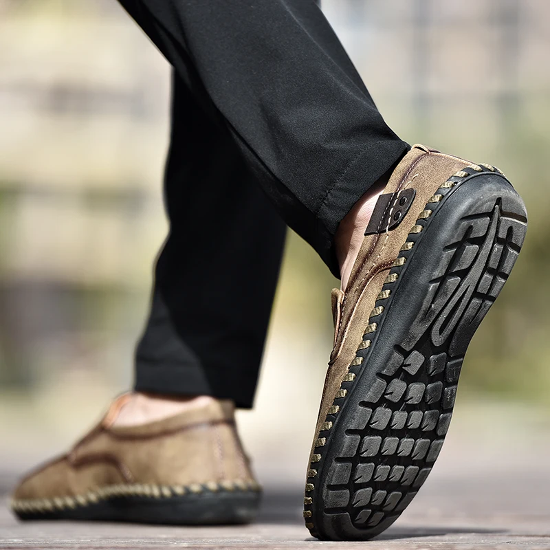 Г., мужская повседневная обувь большого размера мягкие дышащие Мокасины Мужская Удобная Кожаная обувь мужские лоферы, мужская обувь на плоской подошве