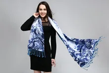 new arrival woman Luxury high-grade Brand Designer 100% pure Silk Satin double-sided printing long Shawls Free shipping-a10