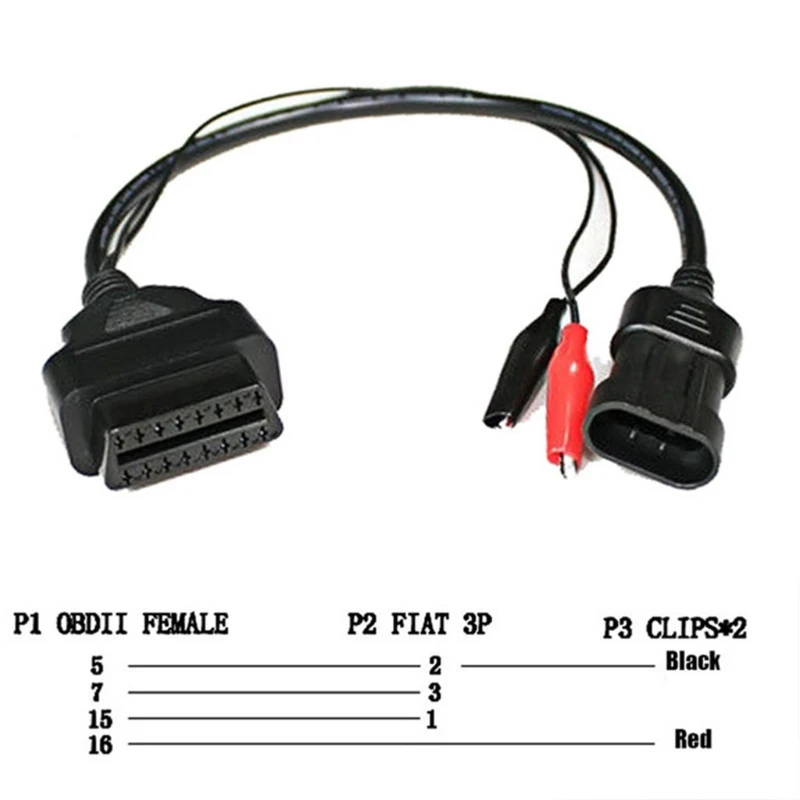 Прочный автомобильный комплект кабелей 3 Pin до 16 Pin OBD2 Диагностический адаптер Кабельный разъем для Fiat Alfa Romeo Lancia