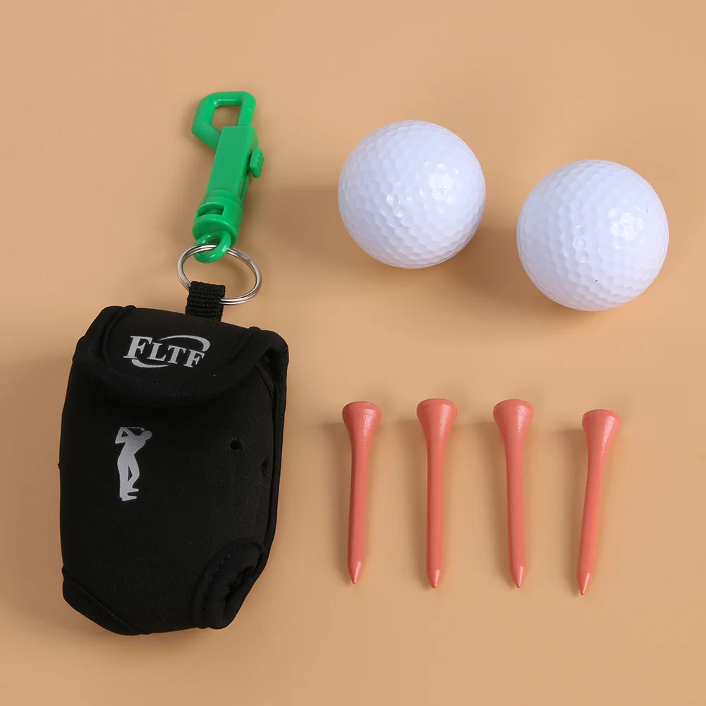 Mini Portable Clip On Golf Ball Holder Pouch Bag Hold 2 Balls Golfer