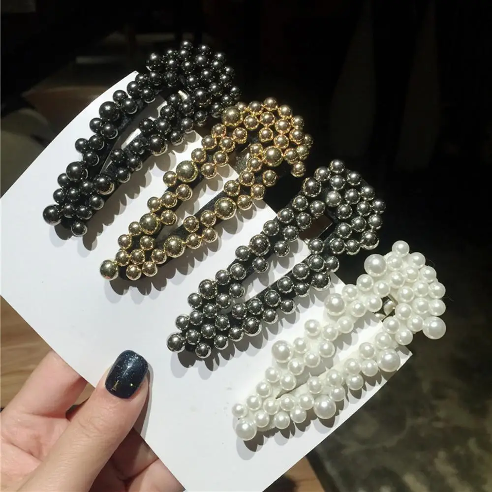 

M MISM 1pc Fashion Romantic BB Pearl Hair Clips Handmade Girls Korea French Style Barrettes Hairgrip Pins Women Hair Accessories