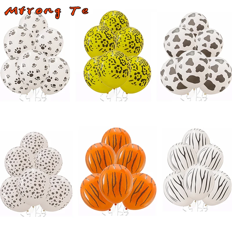 

50/100pcs 12inch 3.2g Animal Latex Balloons tiger zebra dog leopard birthday theme party balls helium inflatable globos kid gift