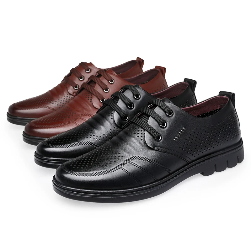 Летняя мужская обувь модные кожаные сандалии на шнуровке с открытым носком Мужская Англия британская стильная дышащая обувь