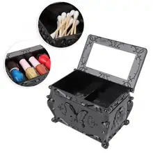 Многофункциональный Ретро макияж инструменты контейнер для хранения ватные тампоны колодки Органайзер держатель для макияжа