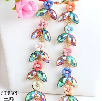 

Rhinestone Chain Yard Sew on Cristais Tape Crystals Stone For Crafts Glitter Flower Rhinestone Decorations Ornaments For Shoes