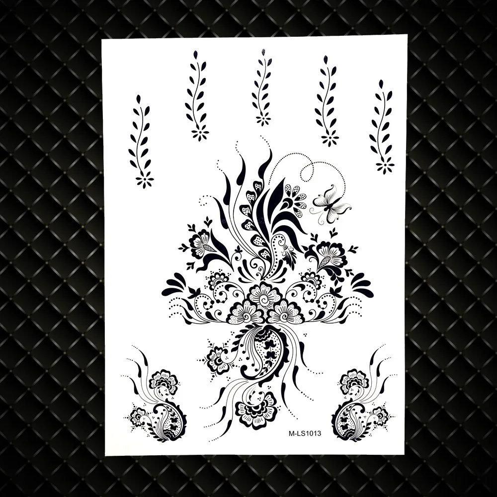 25 стилей, индийская черная хна, Временные татуировки, наклейки для женщин, водонепроницаемые, поддельные, флэш, боди арт, тату, мандала, роза, цветок - Цвет: GBMLS1013