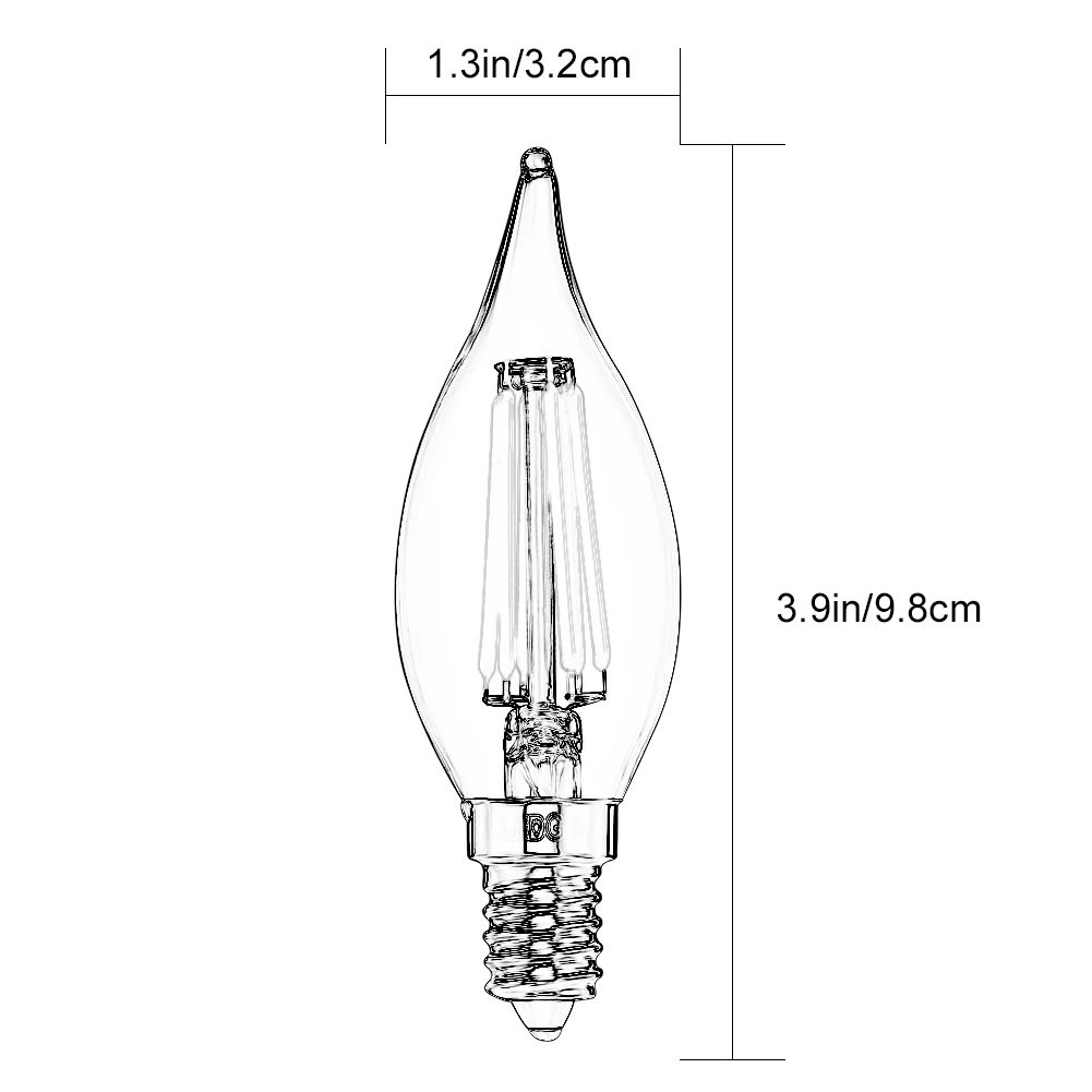 Ledgle 6 Вт LED Лампочки затемнения E12 светодиодные лампы накаливания свечах для