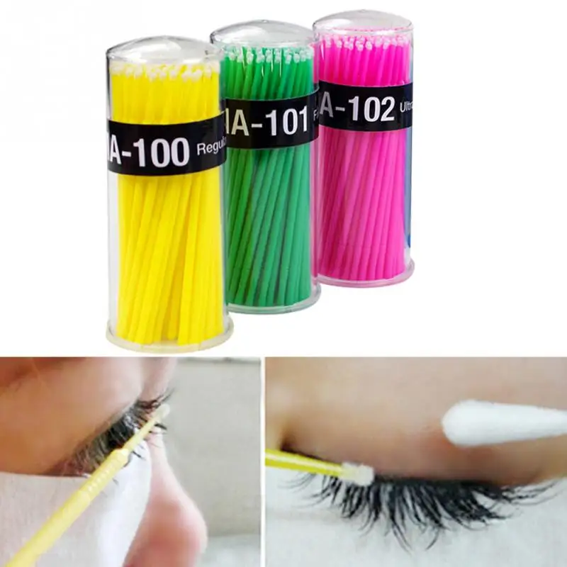 100pcs/pack Disposable Cotton Swab Eyelash Extension Micro Individual
