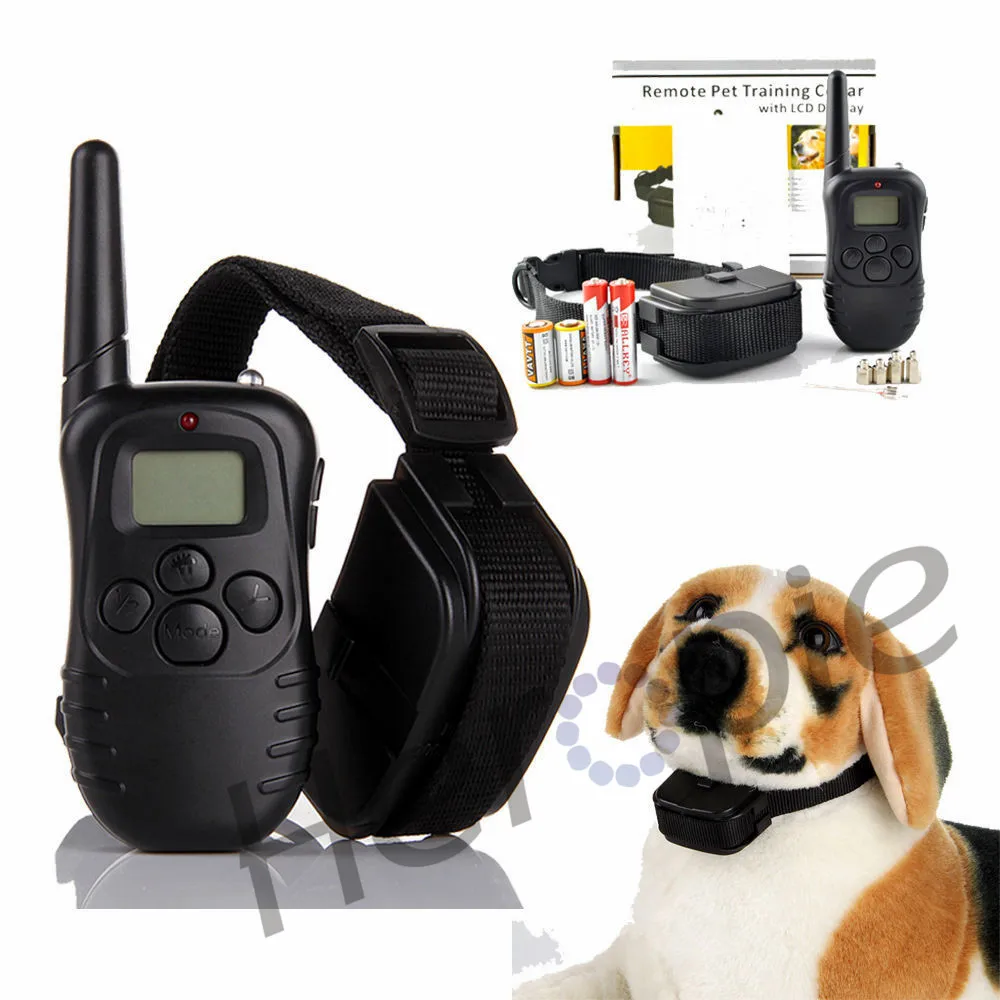 Heropie 300 м Кинологический соблюдение порядка ЖК-дисплей 100LV двор уровень электрическим током вибрации дистанционного собака тренировочный ошейник - Цвет: black