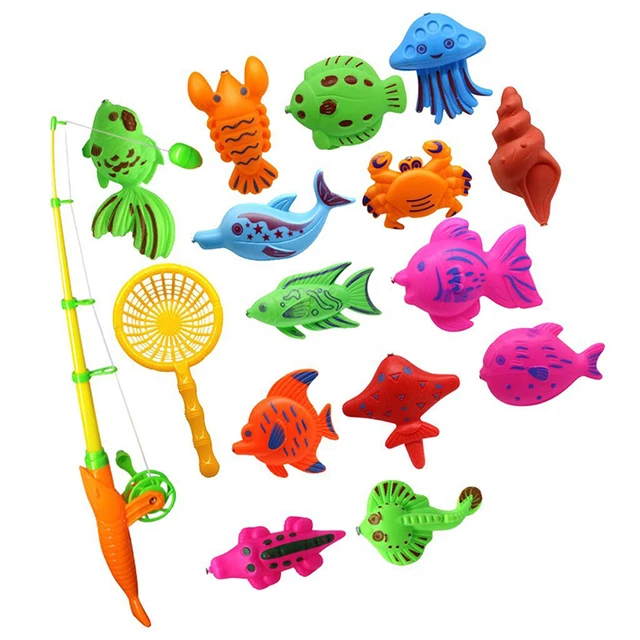 Bath Toy Fishing Fish Model Bathtub Set Gift for Baby Child