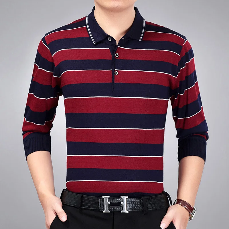 Download ARCSINX Striped Polo Shirt Men Brand High Quality Autumn ...