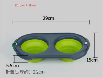 

Collapsible Feeding Pet Food Bowls Silicone 4 Colors Cat Double Feeder Bowl Travel Eco Friendly Cat Foldable Dog Supplies