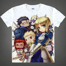 Fate stay night T shirt kawaii Japanese Anime t shirt Handmade Manga Shirt Cute Cartoon saber
