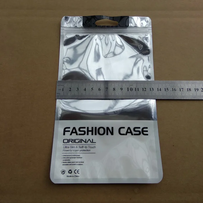 13,5*22,5 см Пластик Молния Чистое серебро потребительская упаковка в виде упаковка для мобильного телефона чехол для iPhone 6 s 4,7/5,5 samsung S5 S6 Note 4