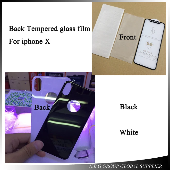 10 компл./лот для iphone X закаленное стекло Передняя и задняя полное покрытие 3D протектор экрана ультратонкая 9 H Защитная пленка для iphone X