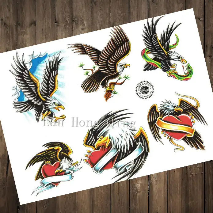 Vintage Sobre La Serie Eagle Tatuajes De Peluqueria Estampados De