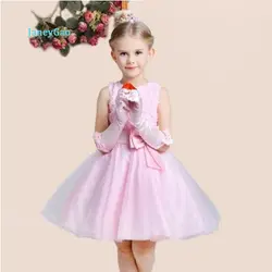 JaneyGao платья для девочек в цветочек свадьбы платье для вечеринки, официального приема маленьких Withe аппликации милый лук 2018 лето новый стиль