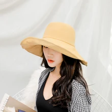 Весенние и летние большие головные уборы больших размеров женские шляпы от солнца на открытом воздухе Пляжные шапки для рыбака женская простая Панама