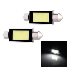 Festoon Double pointed 41mm 5W 340lm COB LED White Light Car Auto Reading Lamp Dome Bulb - (12V / 2 PCS) festoon 39mm 6w 420lm 6 cob led white light car auto reading lamp dome bulb 12v 2 pcs