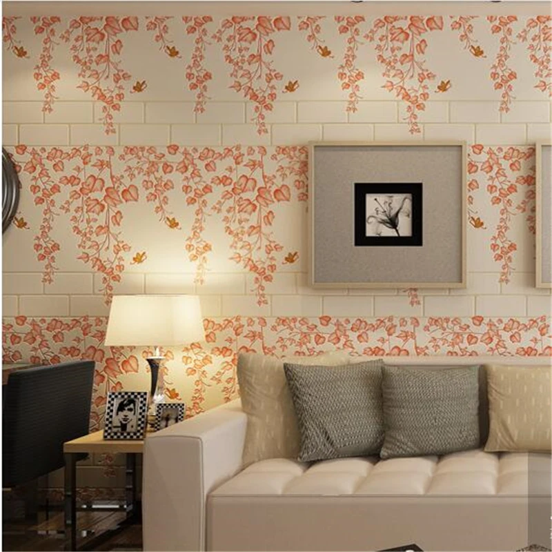 

beibehang retro non-woven wallpaper simple wallpaper warm living room bedroom den thick green breathable relief stamping process