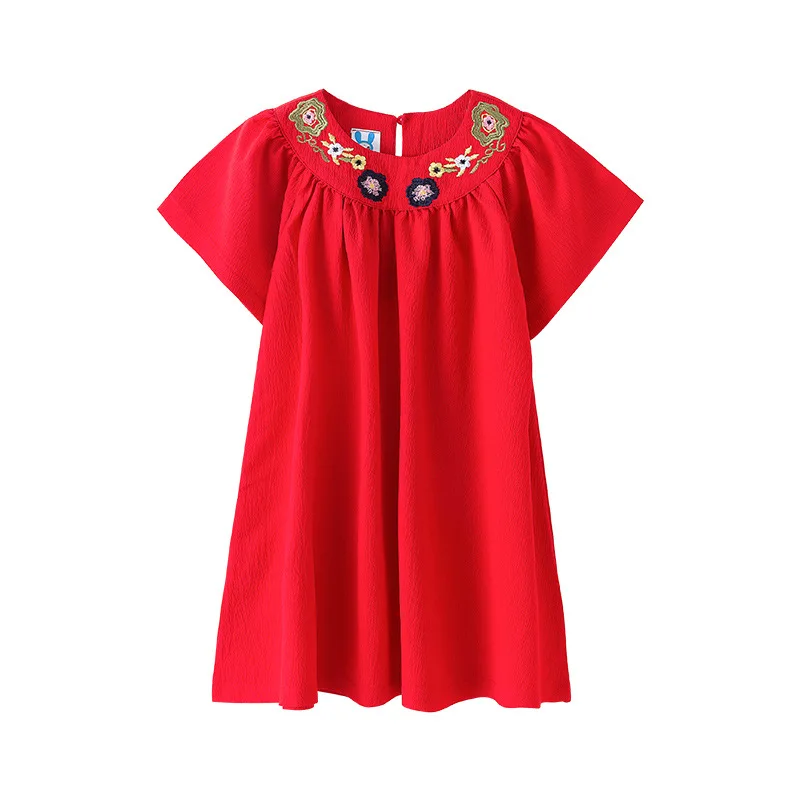 

Summer Big Girls Dress 2019 Princess Kids Beach Dresses For 4 6 8 10 12 14 Yrs Children Bohemian Dress chinese style Kid Clothes