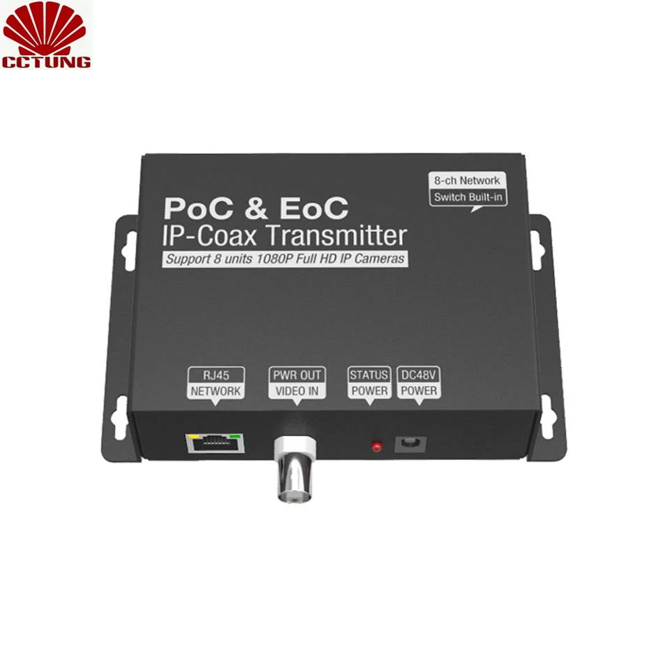 

Master Power Over Coax PoC and Ethernet Over Coax EoC Transmitter Support Max 300m Mega IP Camera or PoC Module Built-in Camera