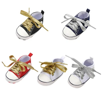 

Baby Canvas Lace-up Sports Sneakers Newborn Boys Girls Shoes Infant Toddler Soft Sole Anti-slip Baby Shoes