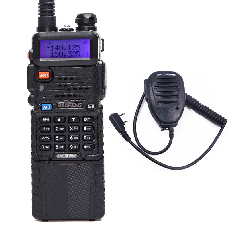 Baofeng UV-5R, 8 Вт, высокая мощность, версия, 10 км, длинная рация, двухстороннее радио, VHF UHF, двухдиапазонный UV 5R, портативная рация, рация и антенна - Цвет: add mic