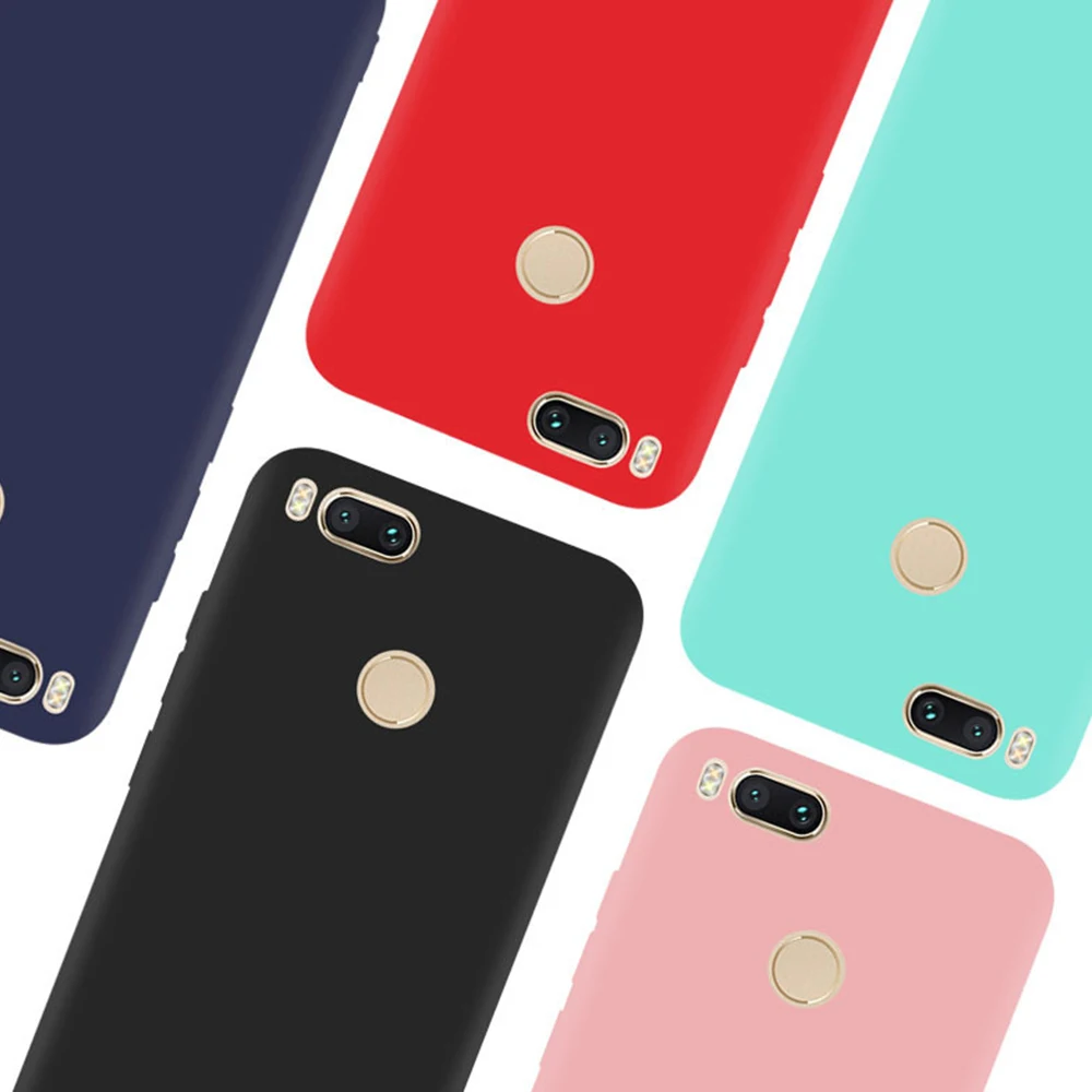 

EKDME Candy Color Silicon Back Cover For Xiaomi Mi5X MiA1 TPU Soft Cases Redmi Note 6 4X 5A 6Pro Matte Protective Case
