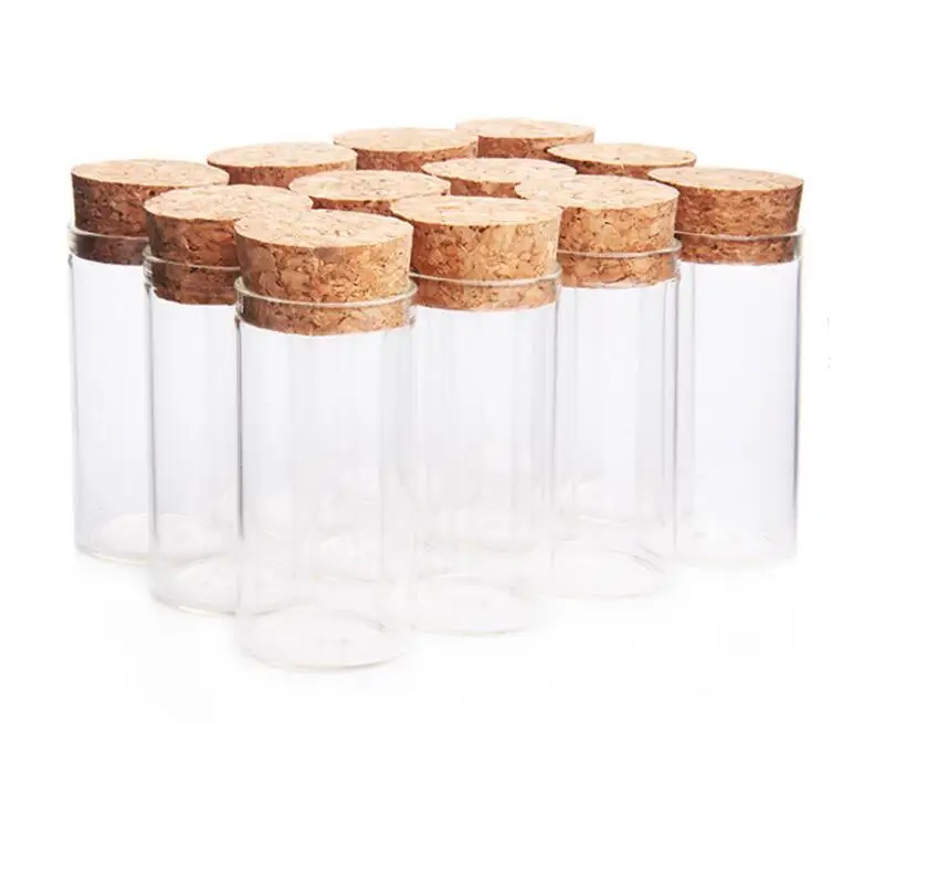 500 개/몫 20ml 투명 빈 유리 튜브 나무 코르크, 20cc 유리 코르크 바이알, 2/3oz 유리 병 도매