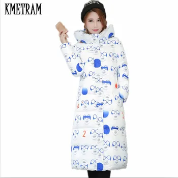 

KMETRAM 2020 Fashion Slim Winter Jacket Women Print Thick Warm Female Jacket Cotton Coat Parkas Jaqueta Feminina Inverno HH794