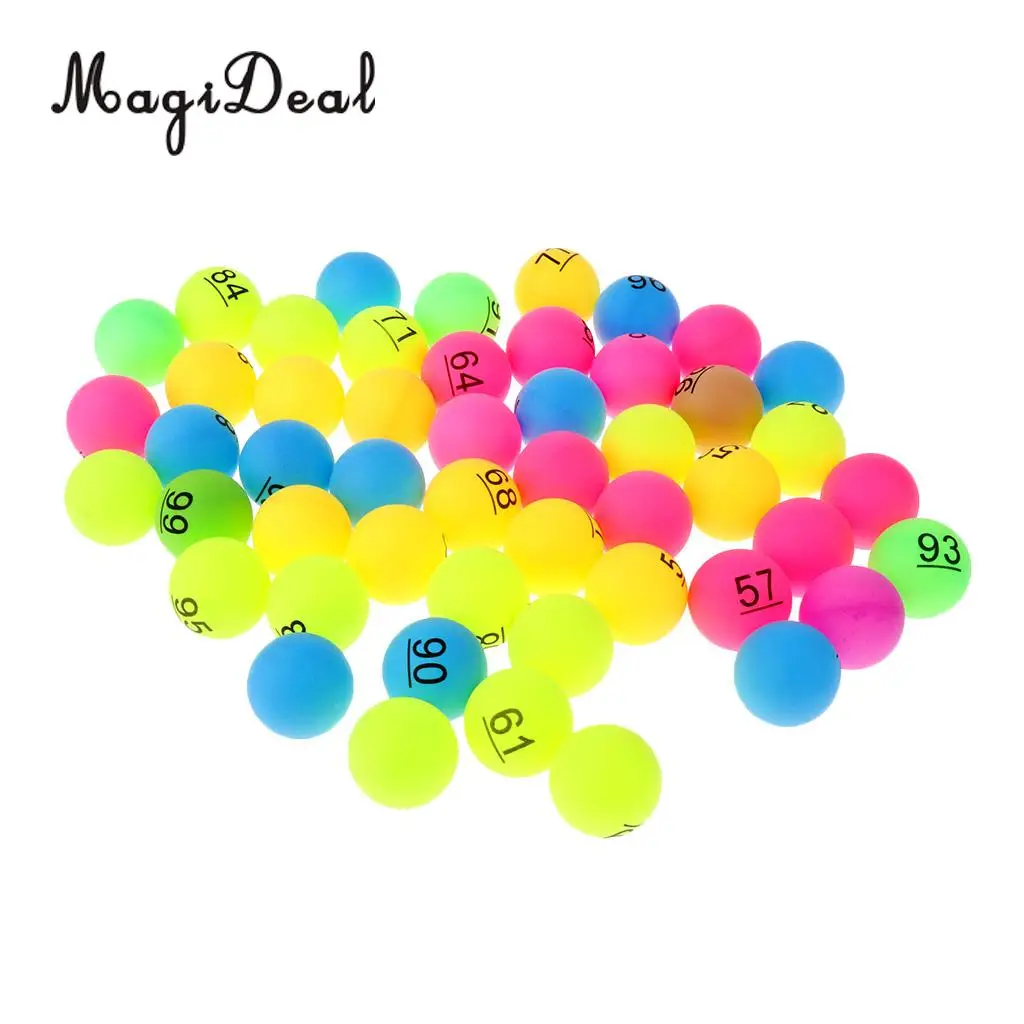 MagiDeal 50 Pieces Assorted Color PP Material Table Tennis Balls 40mm Number 1 - 50