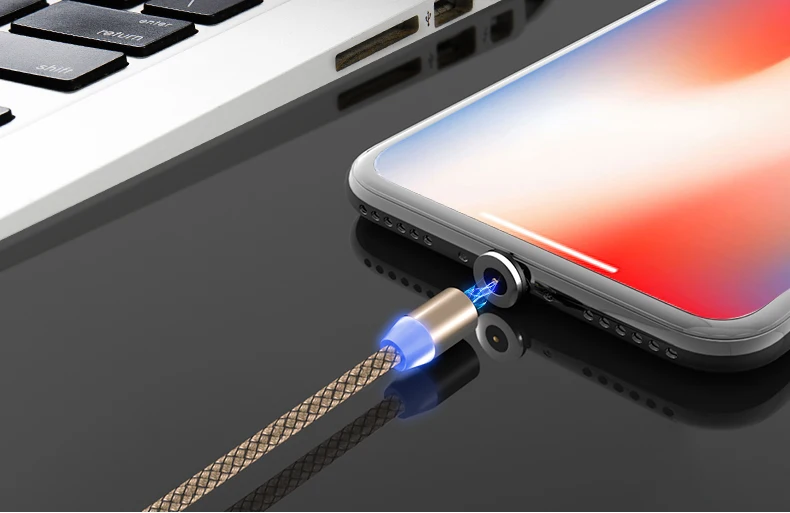 Магнитный кабель Micro USB для быстрой зарядки, кабель usb type C, магнитный кабель для зарядки и передачи данных, шнур для iPhone X 7 8 samsung S9 Xiaomi