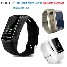DOITOP Bluetooth Earphone Smart Watch Sport Bracelet Wristband Heart Rate Monitor Actively Fitness Tracker for IOS Android