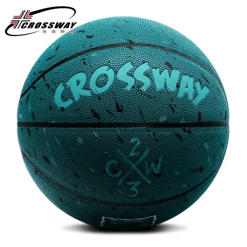 Лидер продаж, бренд, дешевый баскетбольный мяч CROSSWAY L702, PU материал, Официальный Размер 7, баскетбольный мяч бесплатно с сетчатой сумкой+ игла - Цвет: As the show