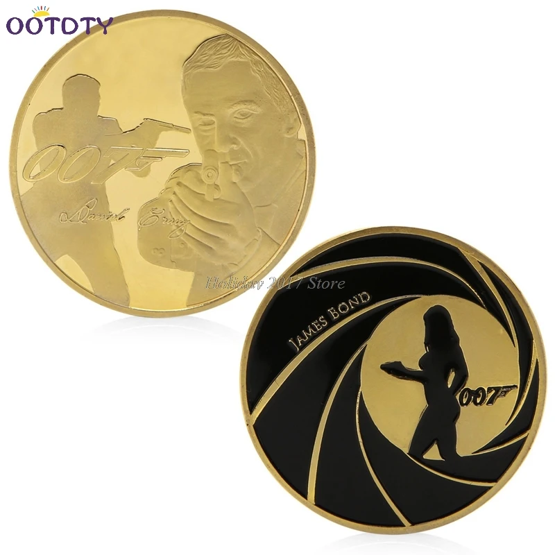 

007 Gold Plated Commemorative Challenge Coin Collection Souvenir Art Jun20_25