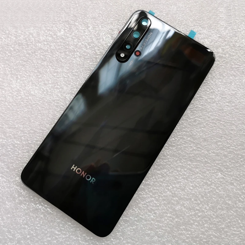 Новинка, задняя крышка из закаленного стекла 3D для Huawei Honor 20, запасные части, задняя крышка для батареи, корпус+ крышка вспышки+ объектив камеры