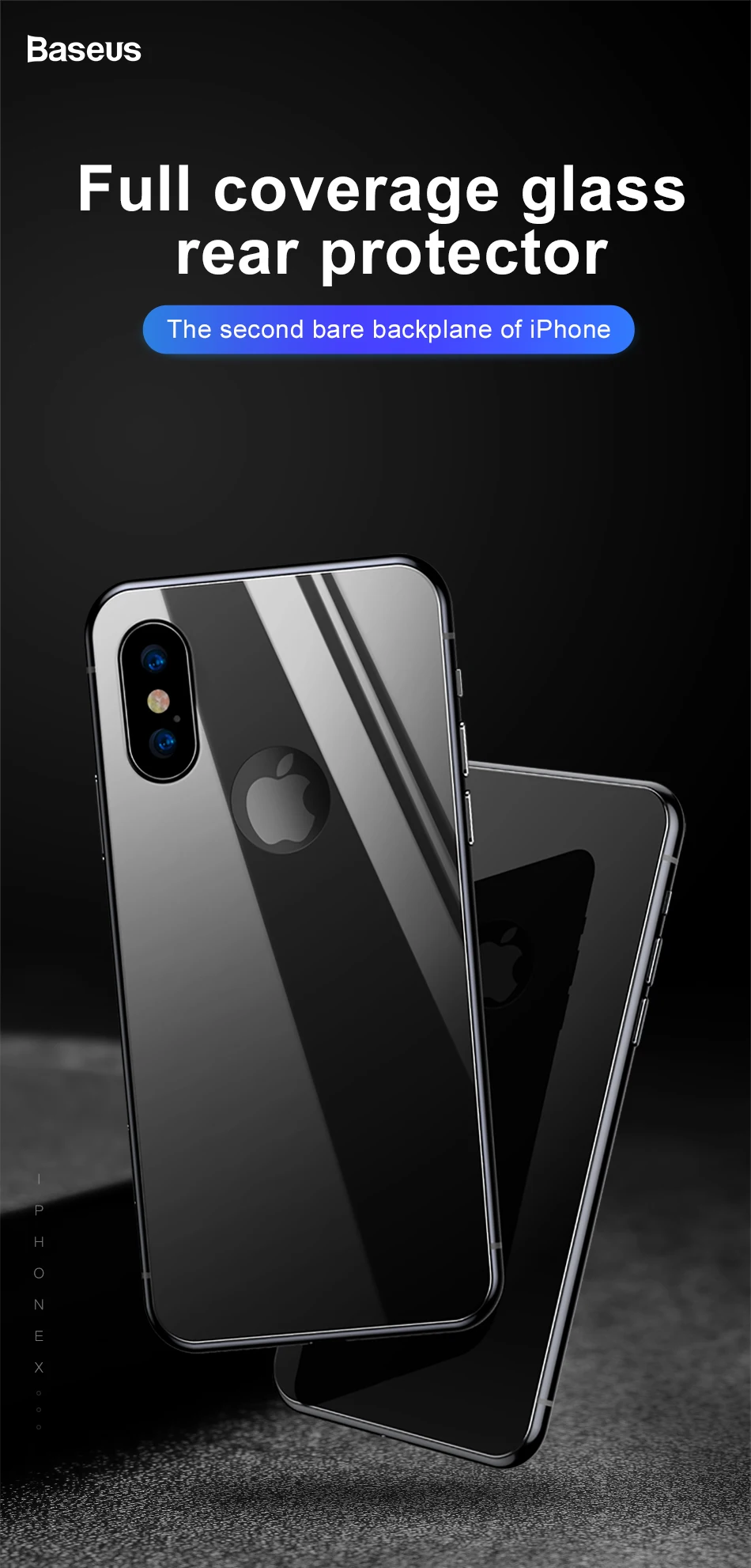 Защитная пленка для задней панели экрана Baseus из закаленного стекла для iPhone Xs Max XR, защитная пленка на заднюю панель для iPhone Xs Max XR