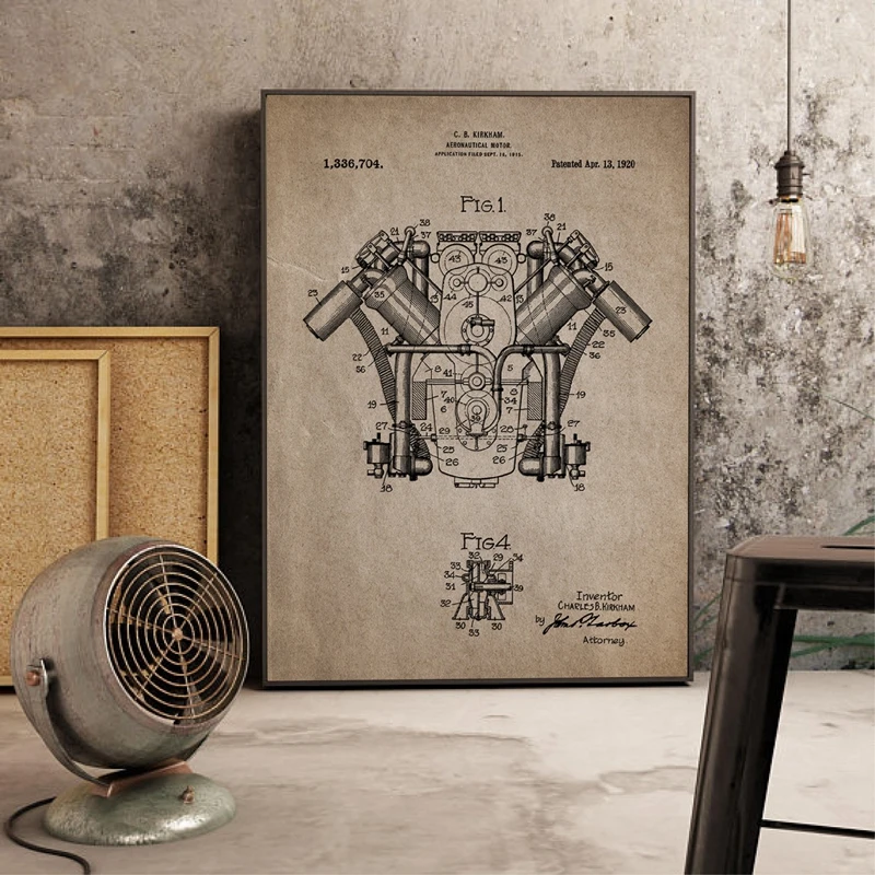 Aircraft Engine Canvas Art Poster Home Decor