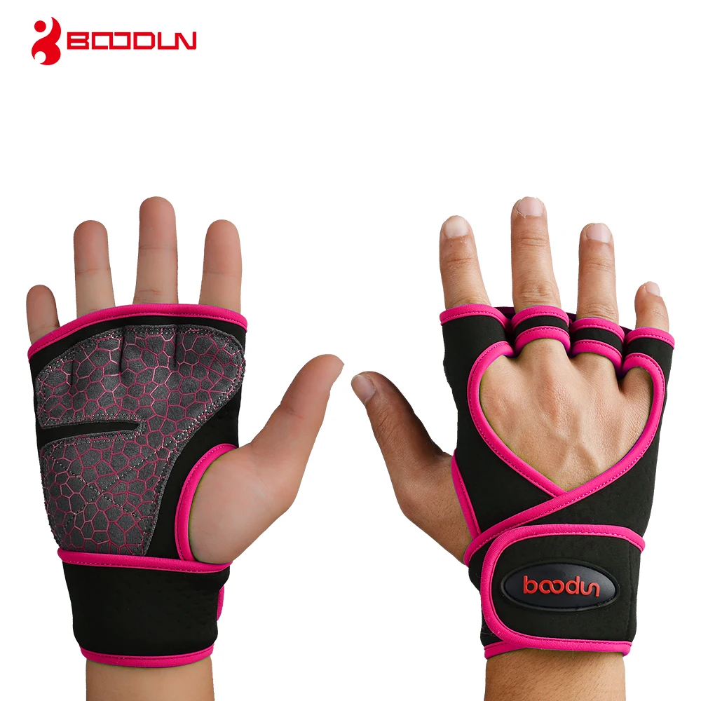 Boodun Weight Lifting Training Gloves Men Women Fitness Sports Body Building Gymnastics Grips Gym Hand Palm Protector Glove