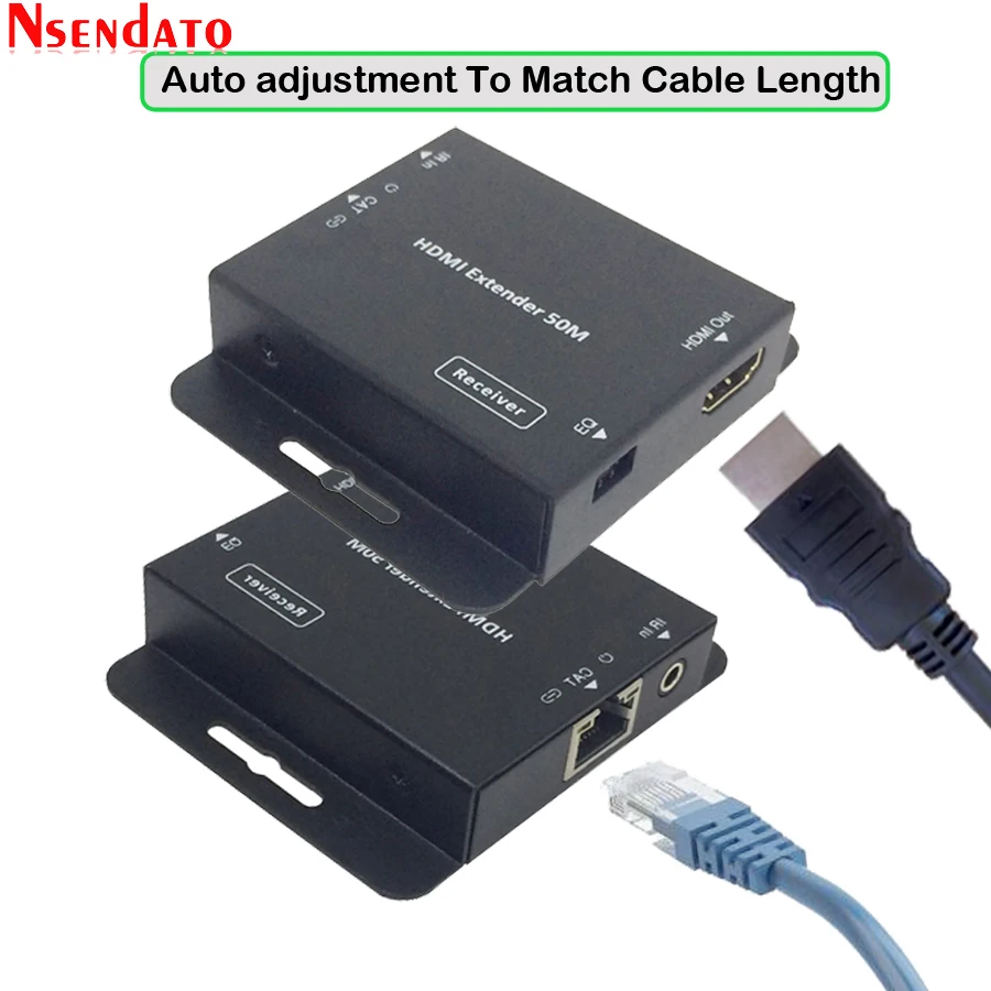 HDMI передатчик приемник 50 м футов приемопередатчик over Cat 5e 6 IR EDID LAN Ethernet удлинитель