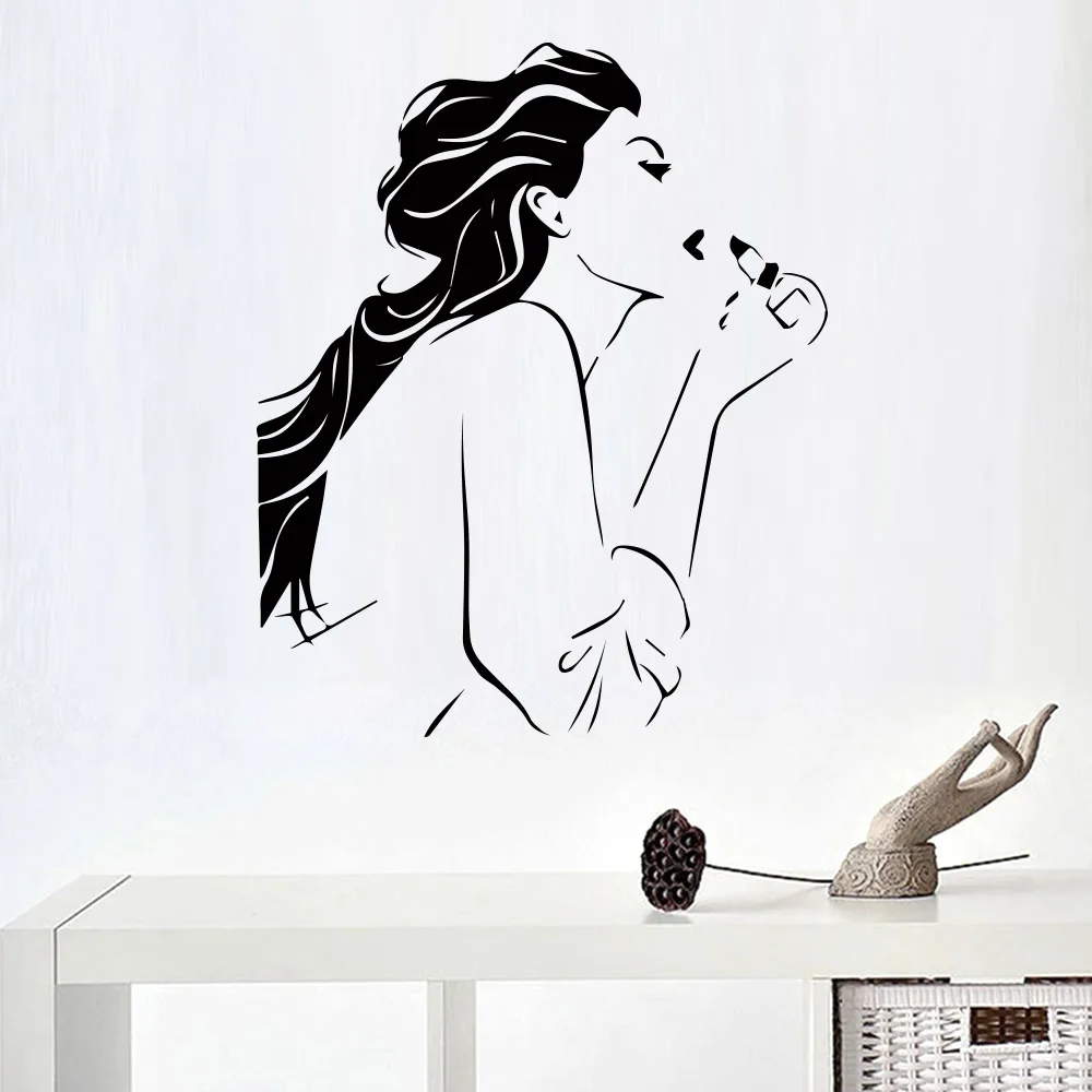 

Beautiful sexy girls beauty salon Wall Sticker for Girls Bedroom Decoration Wall Art Decor Beauty Shop parlor Accessories Murals