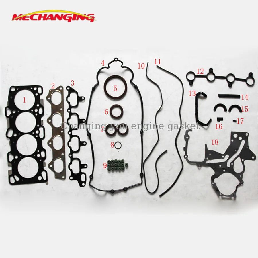 

For HYUNDAI TRAJET SONATA IV (EF) 2.0 16V G4JP G4BP Metal Engine Rebuilding Kits Spare Parts Engine Seal Gasket 20910-23C30