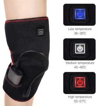 

USB Heated Warm Knee Pad Brace Wrap Pain Relief Rechargeable Knee Heating Support Brace Electric Massager Adjustable Temperature