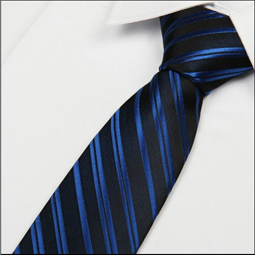  silk royal blue striped black tie 8 cm formal british style men
