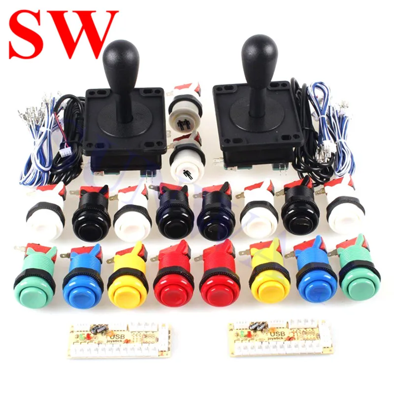 

DIY Arcade Game Machine Parts for Mame USB Zero Delay USB Encoder + 8 Way Amercian joystick + HAPP push button with microswitch