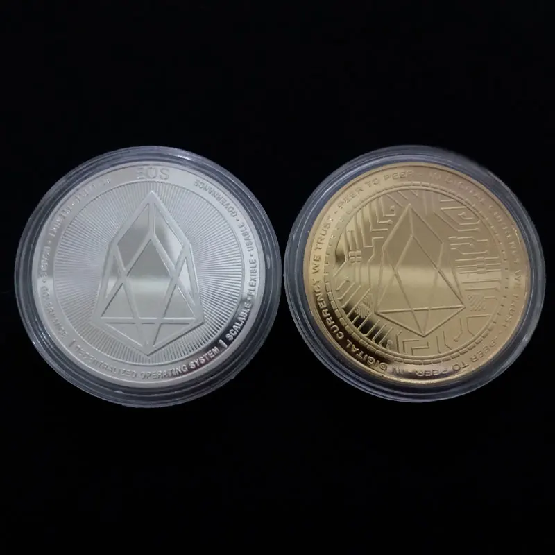 

EOS Non-currency Coin Commemorative Gold/Silver Color Virtual Currency EOS Btc Coins Collection Gift Free/Drop Shipping Support